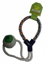 Dog rope toy with Tennis ball
